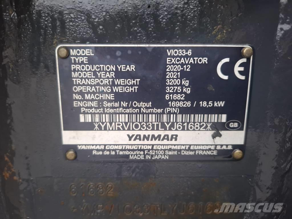 Yanmar Vio 33-6 حفارات صغيرة أقل من 7 طن (حفارات صغيرة)