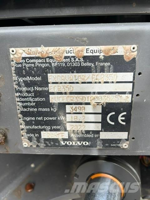 Volvo EC 35 C حفارات صغيرة أقل من 7 طن (حفارات صغيرة)
