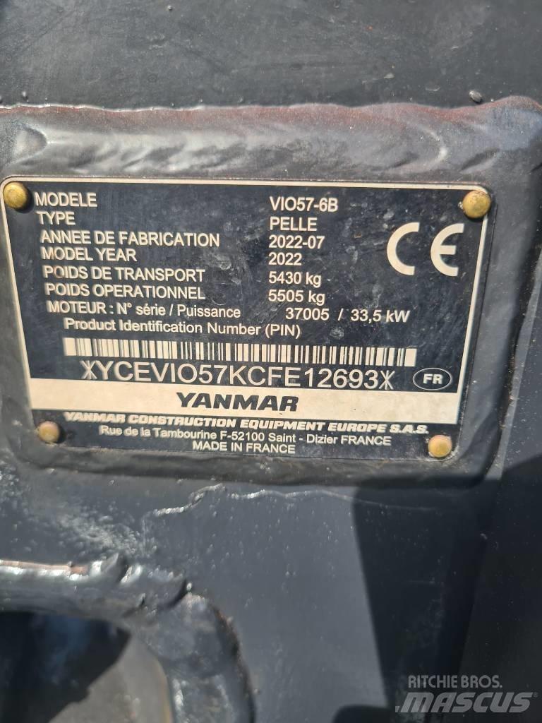 Yanmar Vio 57-6B حفارات صغيرة أقل من 7 طن (حفارات صغيرة)