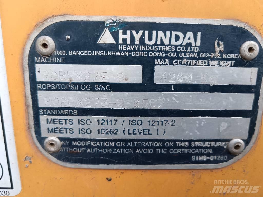 Hyundai Robex 27 Z-9 حفارات صغيرة أقل من 7 طن (حفارات صغيرة)