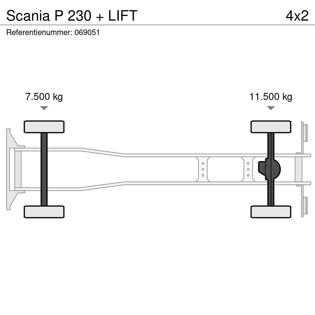 Scania P 230 + LIFT شاحنات ذات هيكل صندوقي
