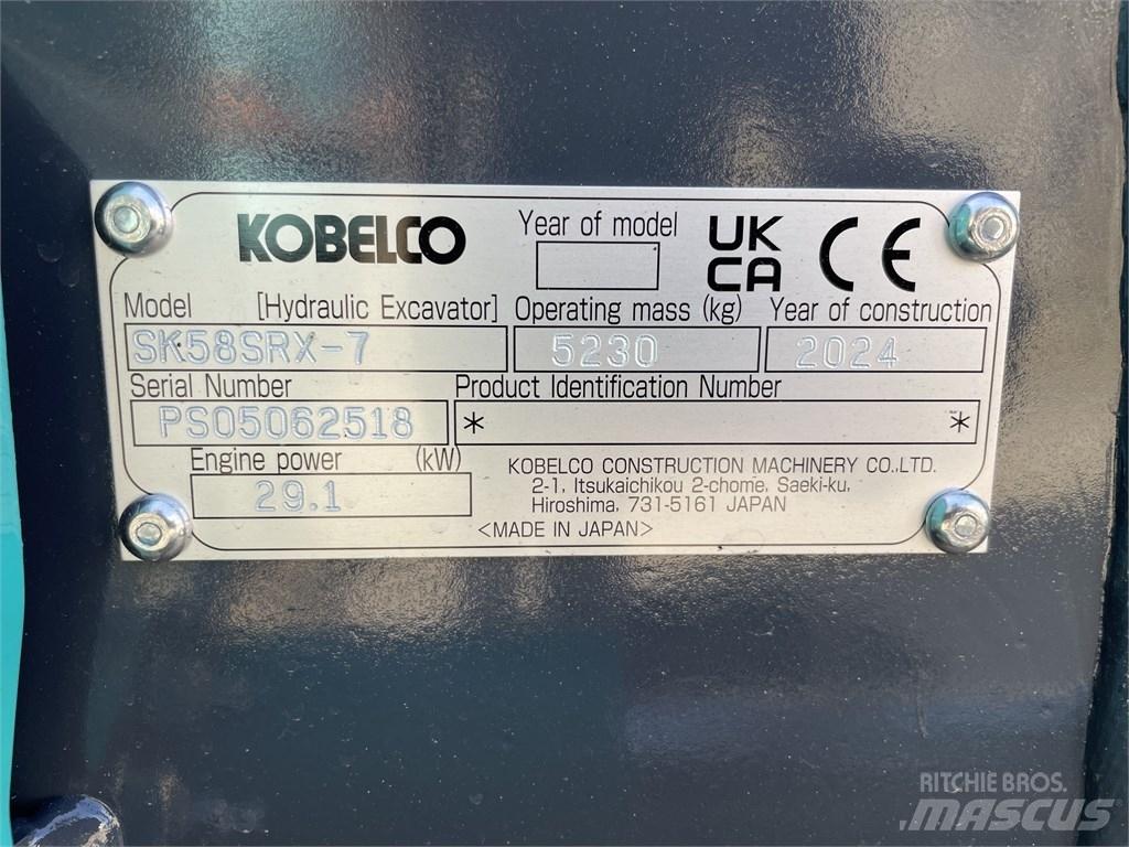 Kobelco SK 58 SRX-7 حفارات صغيرة أقل من 7 طن (حفارات صغيرة)