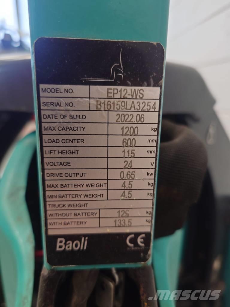 Baoli EP 12 Li-ION معدات الرفع منخفض المستوى