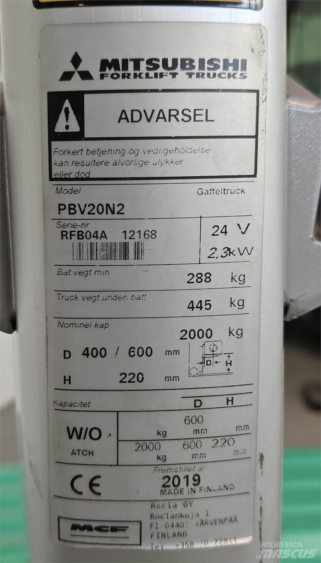 Mitsubishi PBV20N2 شاحنات ذات رافعات شوكية - أخرى