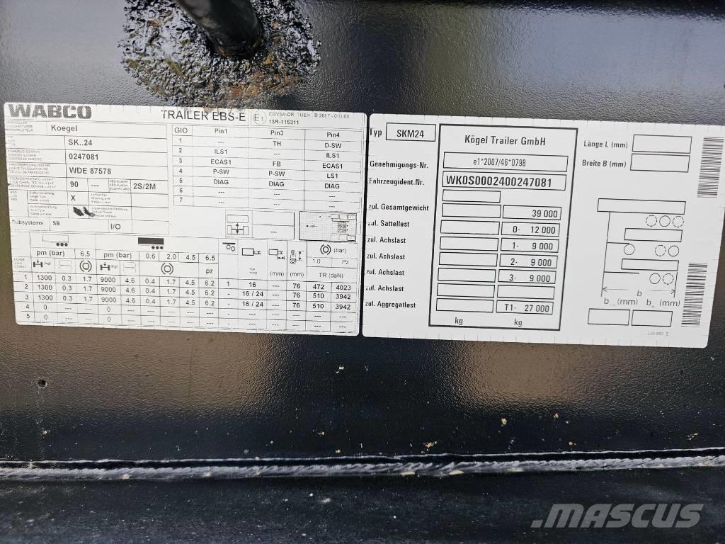 Kögel SKM24 نصف مقطورات قلابة