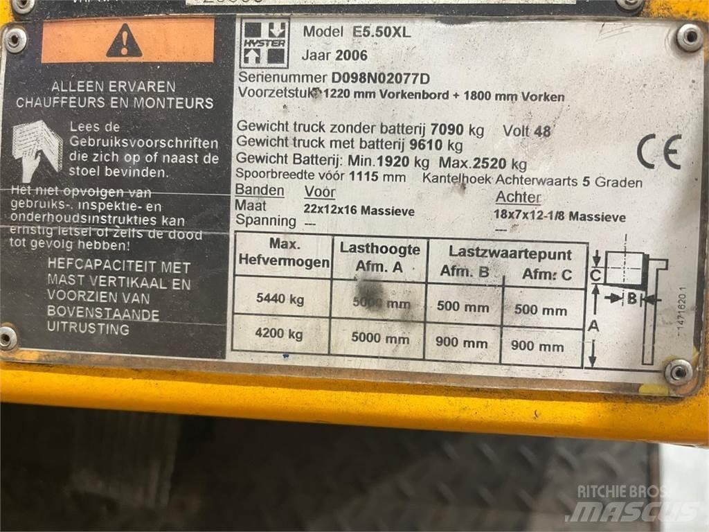 Hyster E5.50XL شاحنات ذات رافعات شوكية تعمل بالكهرباء