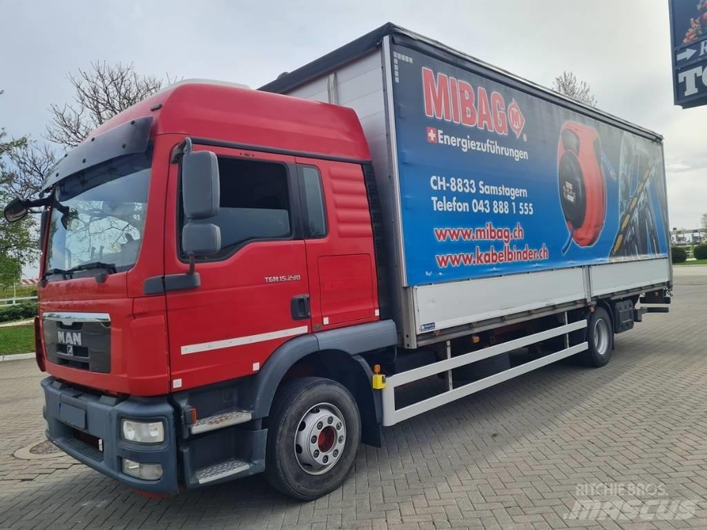 MAN 15.290 / 7.7m / LIFT شاحنات بغطاء جانبي