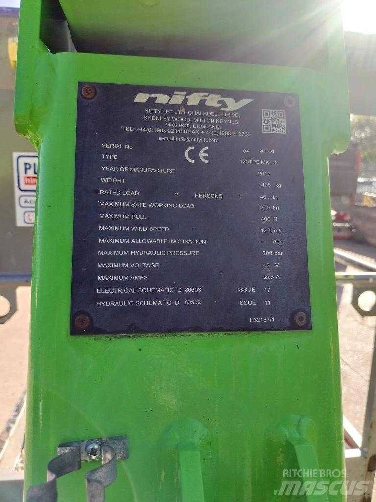 Niftylift 120TPE المنصات الهوائية المثبتة على مقطورة