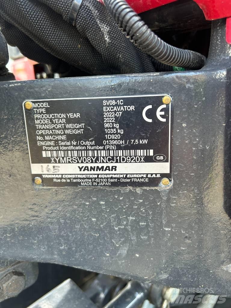 Yanmar SV08-1C حفارات صغيرة أقل من 7 طن (حفارات صغيرة)