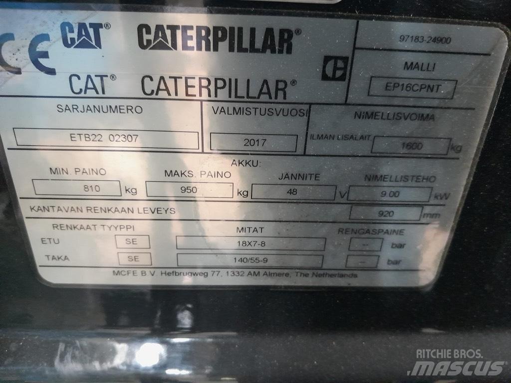 CAT EP 16 CPNT شاحنات ذات رافعات شوكية تعمل بالكهرباء