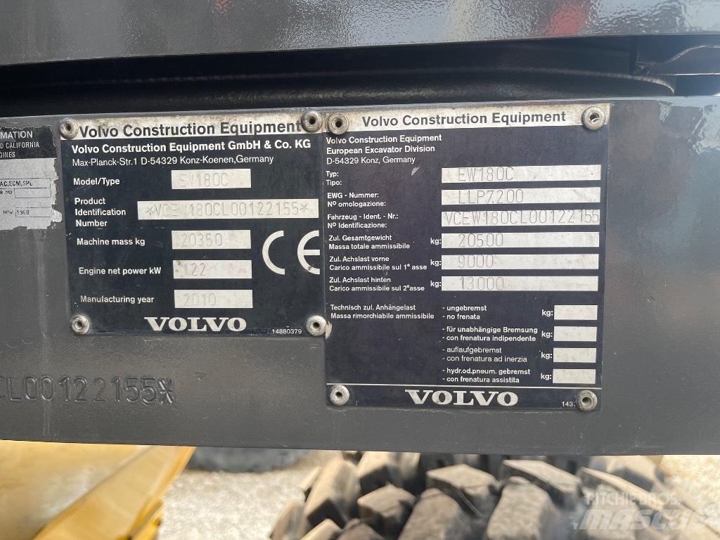Volvo EW 180 C حفارات بعجل