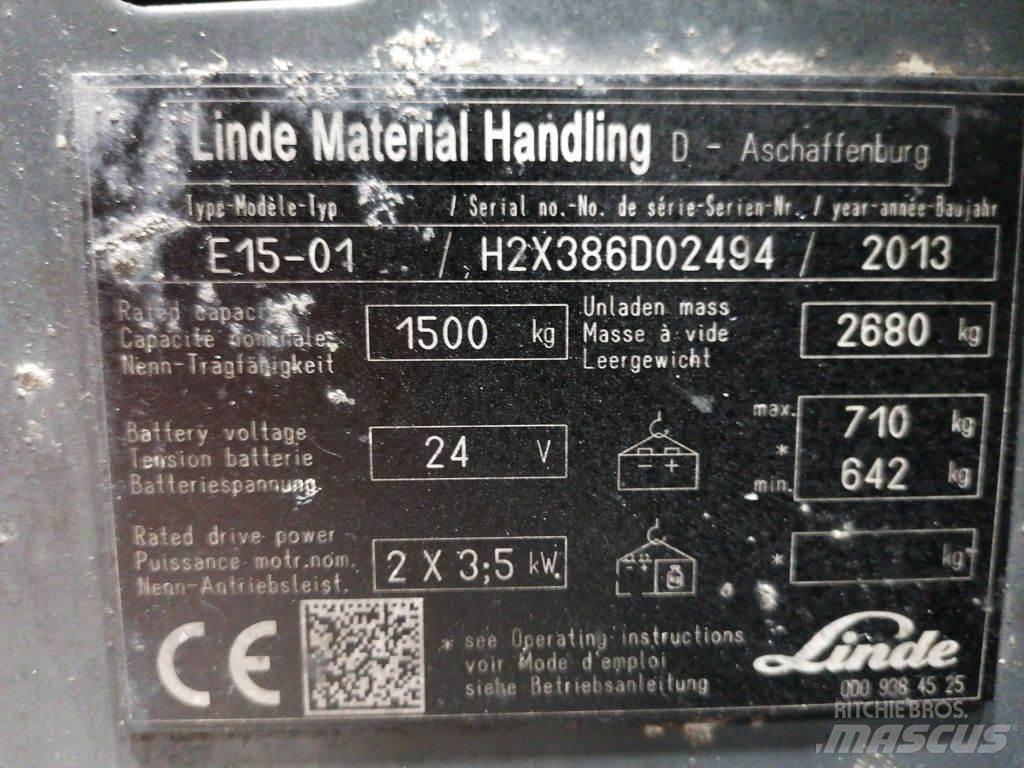 Linde E15-01 شاحنات ذات رافعات شوكية تعمل بالكهرباء