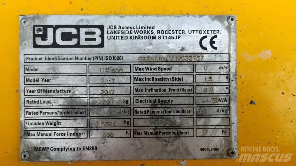JCB S4550E رافعات مقصية الشكل