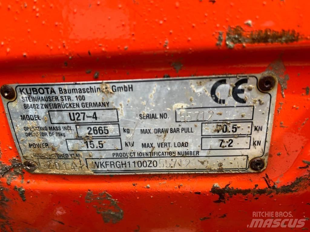 Kubota U 27-4 حفارات صغيرة أقل من 7 طن (حفارات صغيرة)