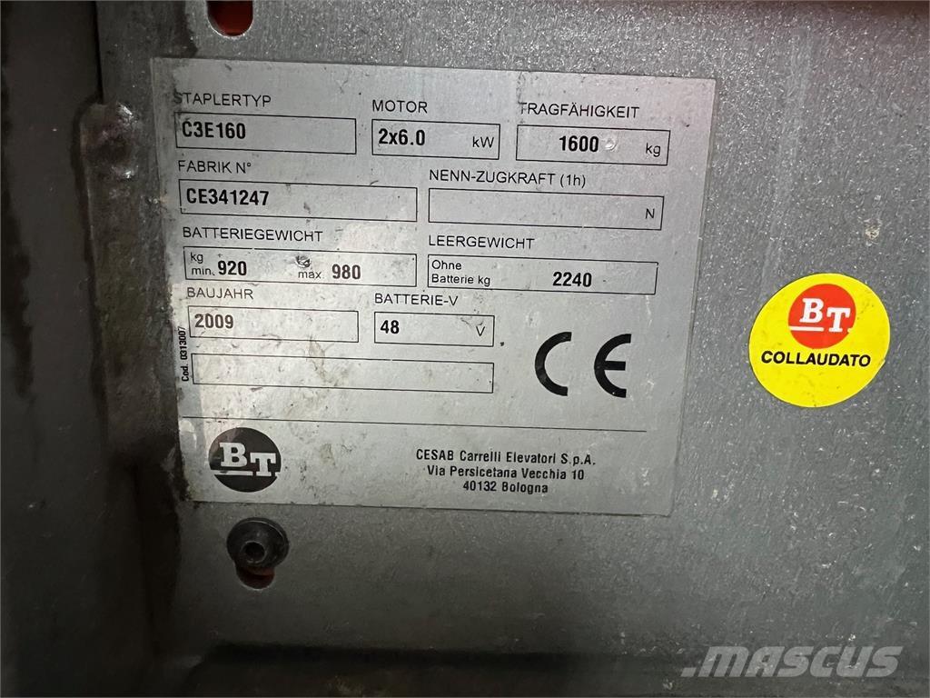 BT C3E160 شاحنات ذات رافعات شوكية تعمل بالكهرباء