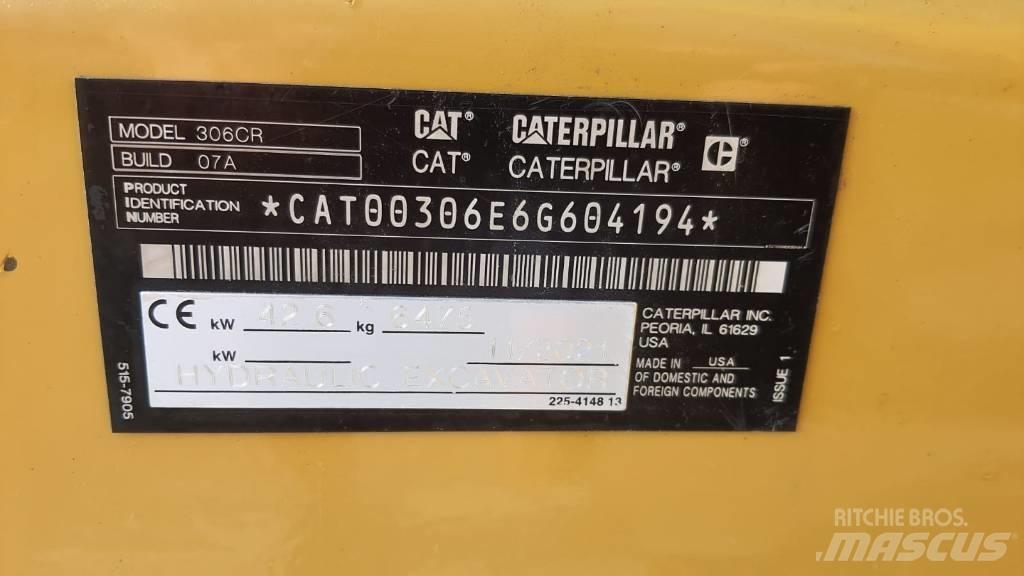 CAT 306 CR 07A حفارات صغيرة أقل من 7 طن (حفارات صغيرة)