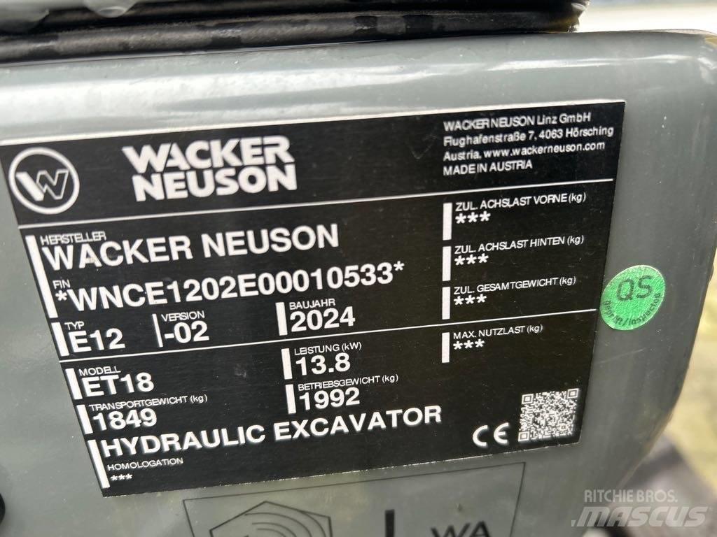 Wacker Neuson ET18 حفارات زحافة