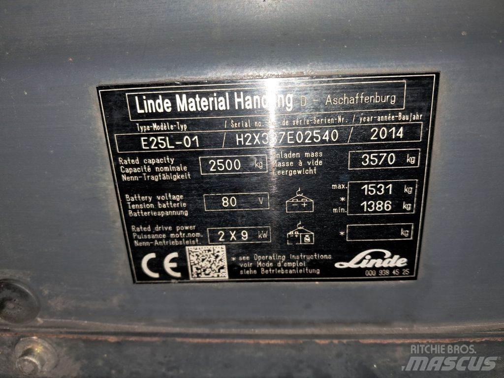 Linde E25L-01 شاحنات ذات رافعات شوكية تعمل بالكهرباء