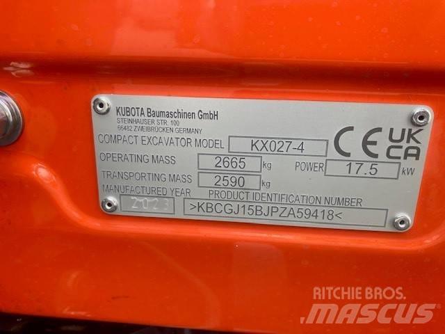 Kubota KX027-4 حفارات صغيرة أقل من 7 طن (حفارات صغيرة)