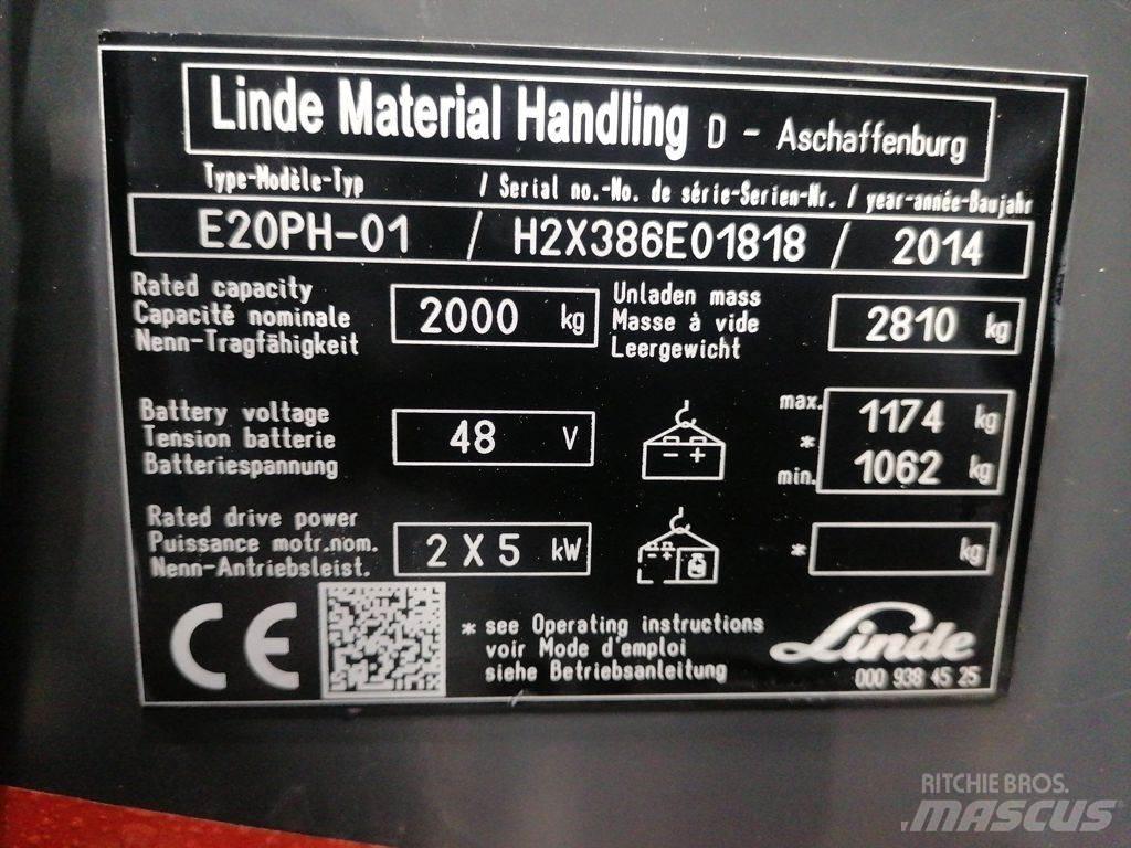 Linde E20PH-01 شاحنات ذات رافعات شوكية تعمل بالكهرباء