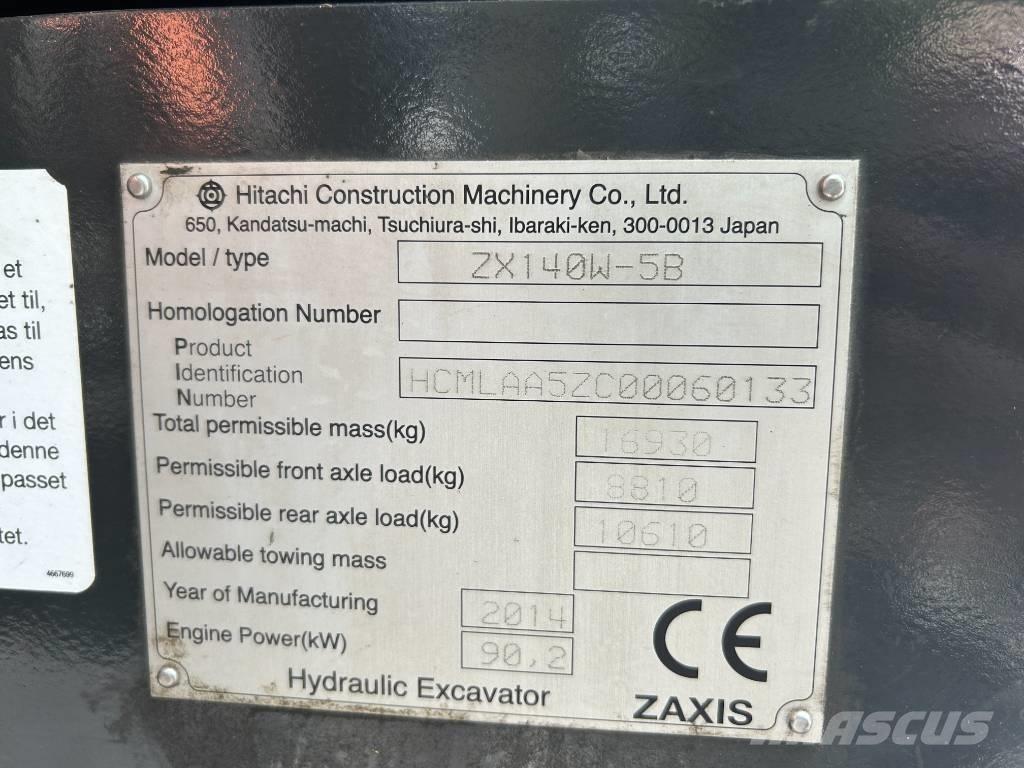 Hitachi ZX140W-5B حفارات بعجل