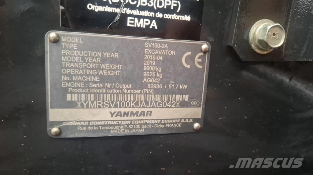 Yanmar SV 100-2A حفارات وسط 7 طن - 12 طن