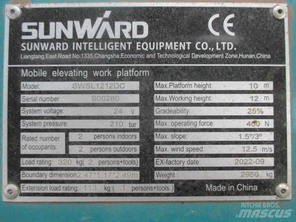 Sunward SWSL 1212 DC رافعات مقصية الشكل