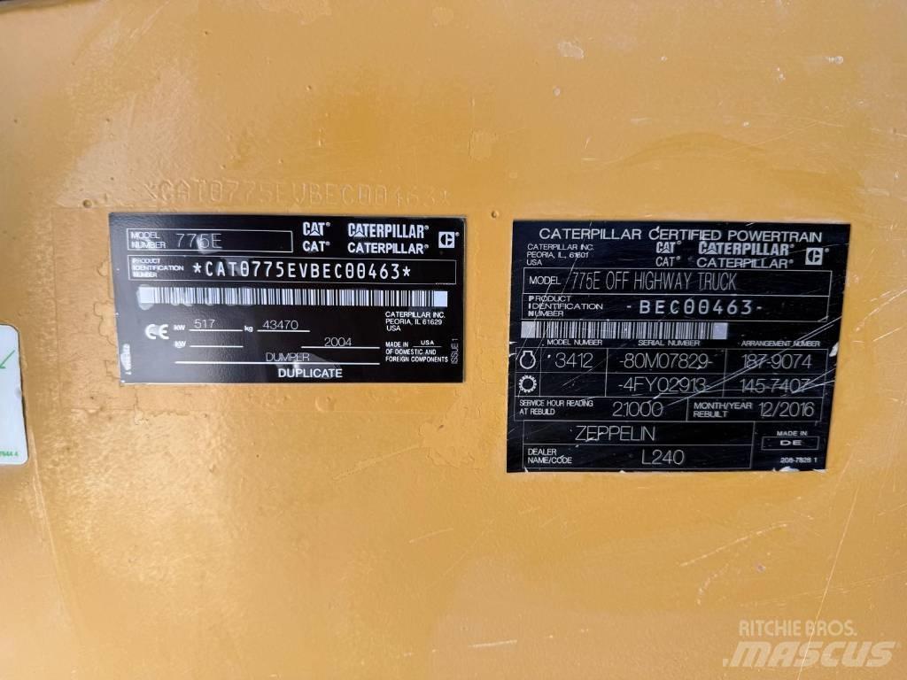 CAT 775 E شاحنات المخلفات الصلبة