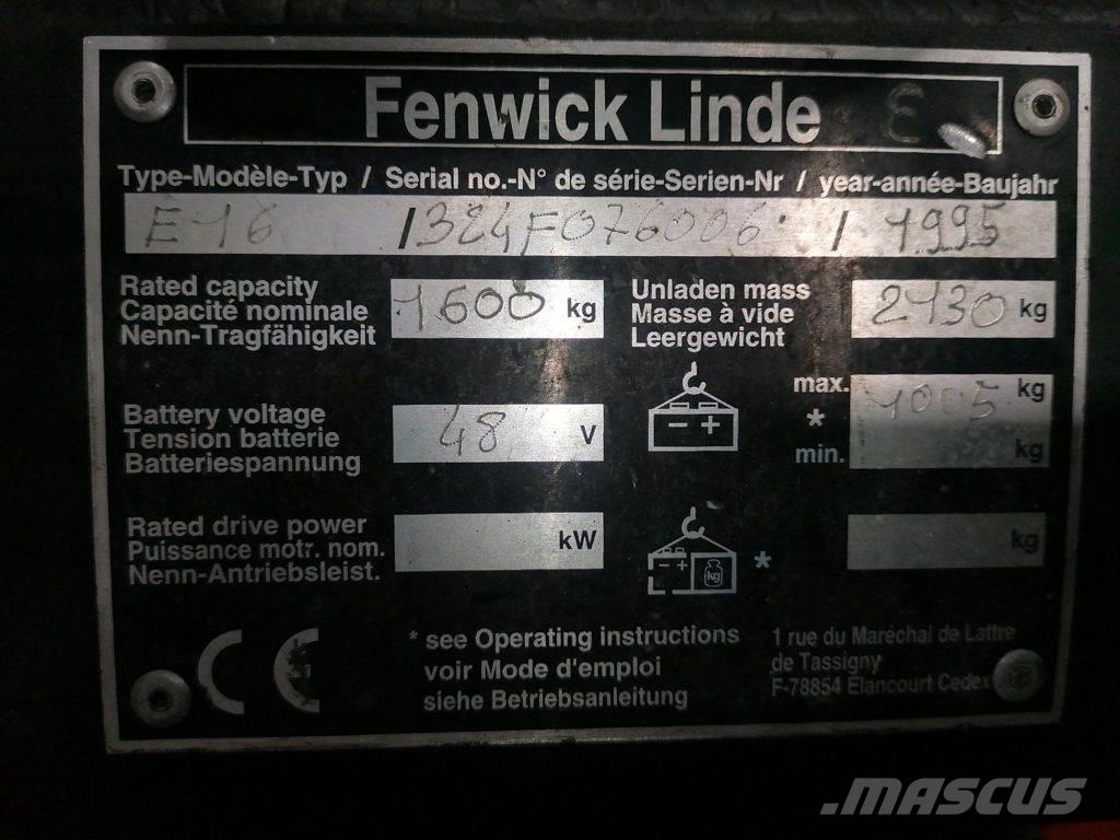 Linde E16 شاحنات ذات رافعات شوكية تعمل بالكهرباء
