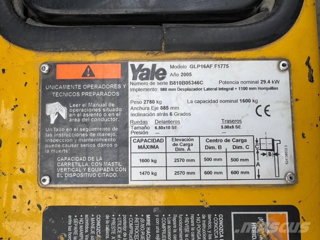 Yale GLP 16 AF F1775 شاحنات LPG