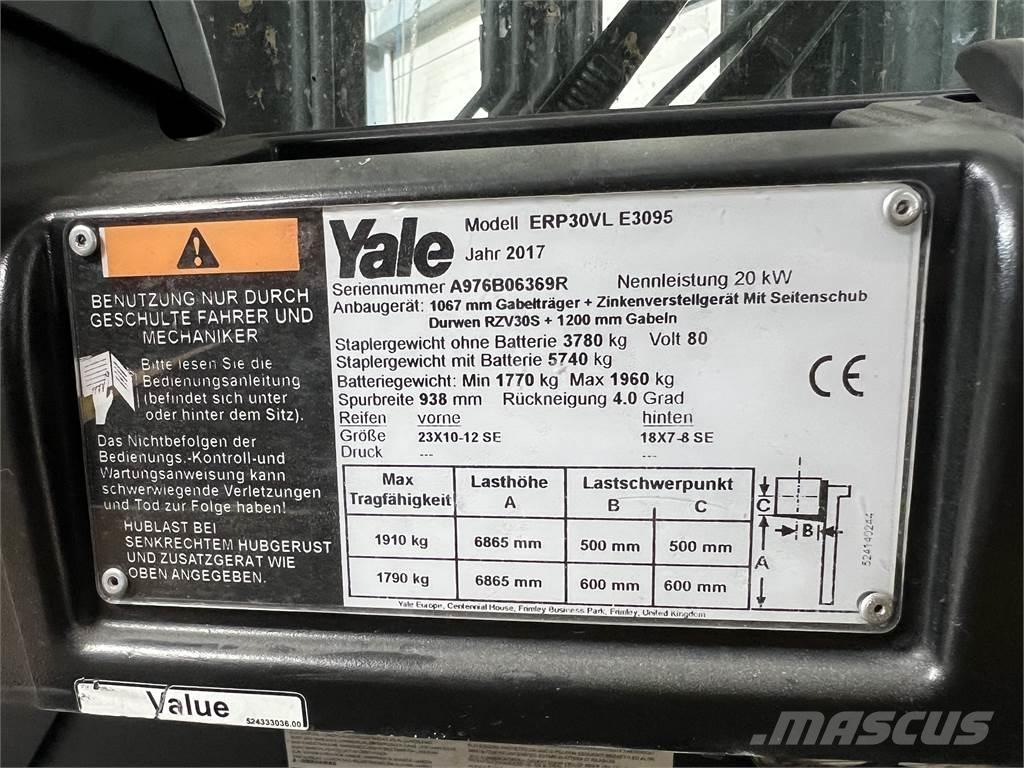 Yale ERP30VL شاحنات ذات رافعات شوكية تعمل بالكهرباء