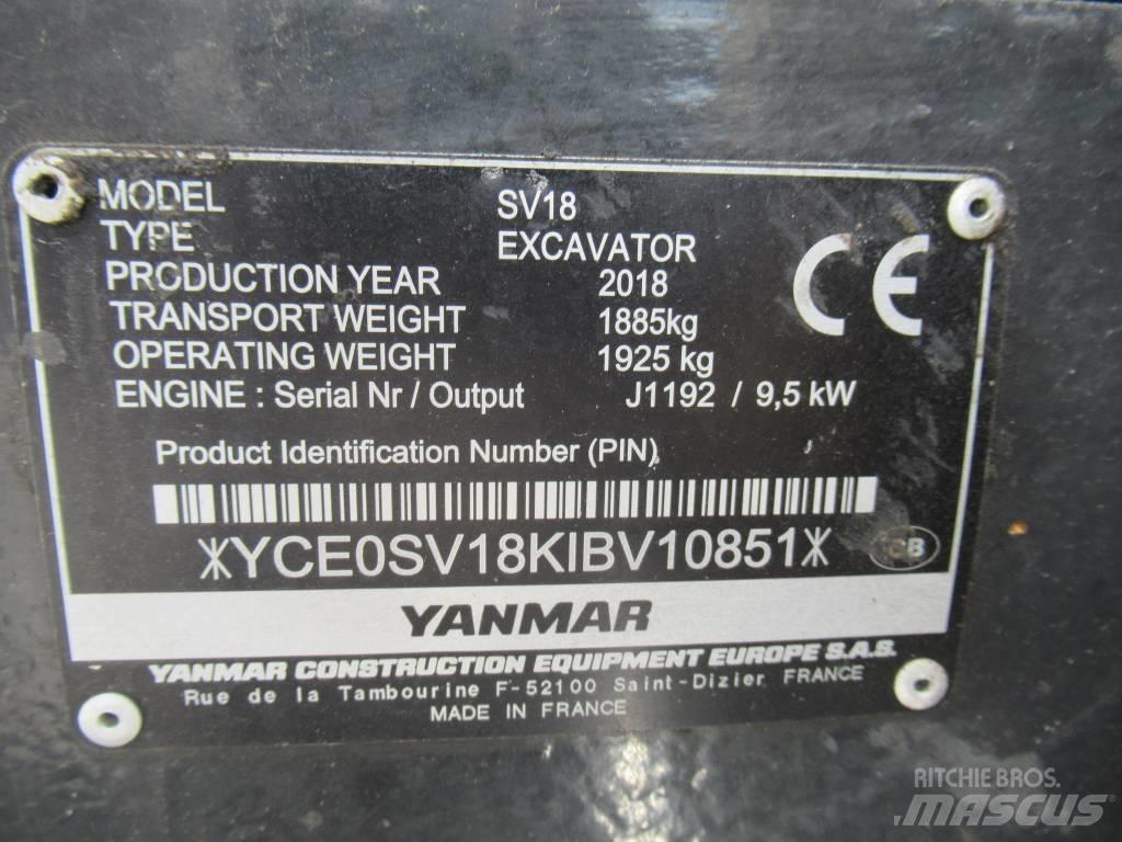 Yanmar SV 18 حفارات صغيرة أقل من 7 طن (حفارات صغيرة)