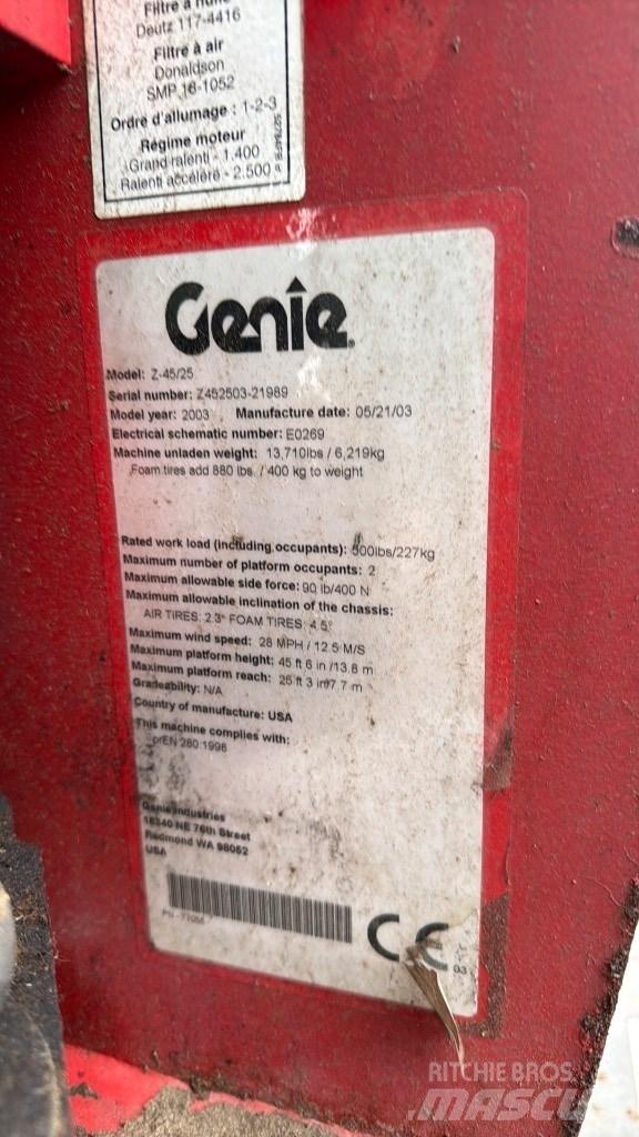 Genie Z 45 رافعات سلة مفصلية