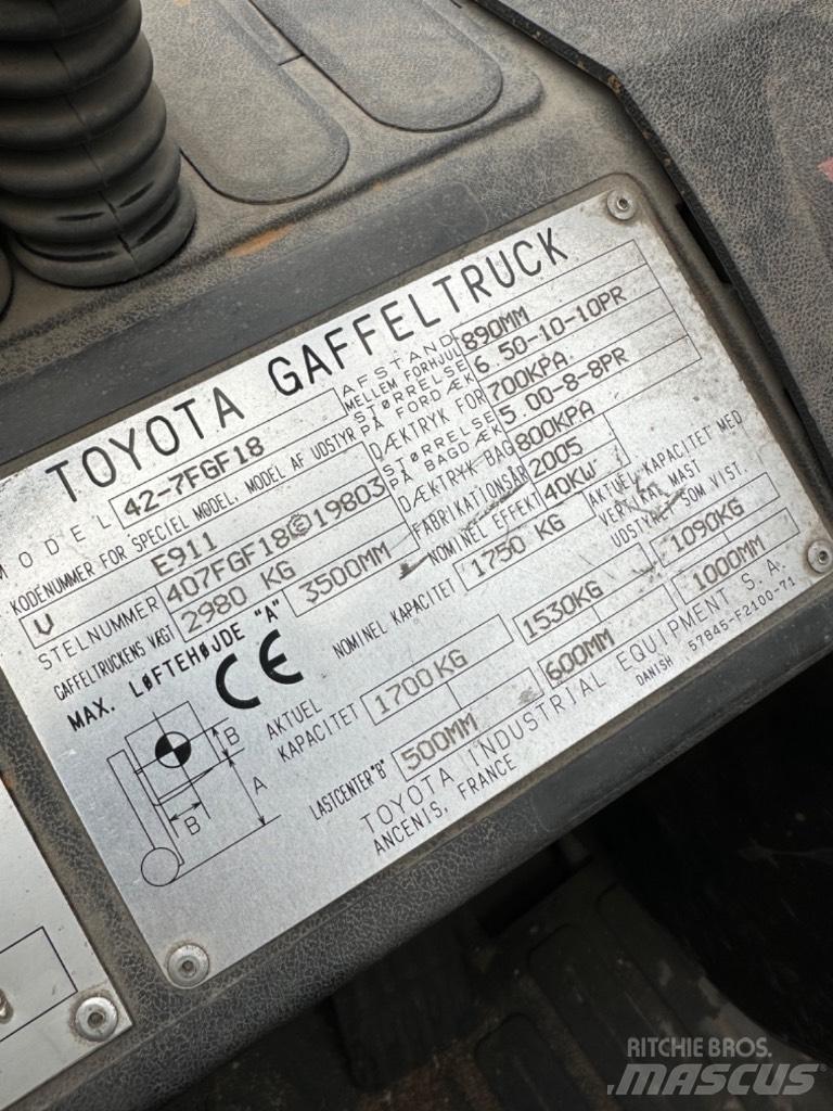 Toyota FG18 شاحنات LPG