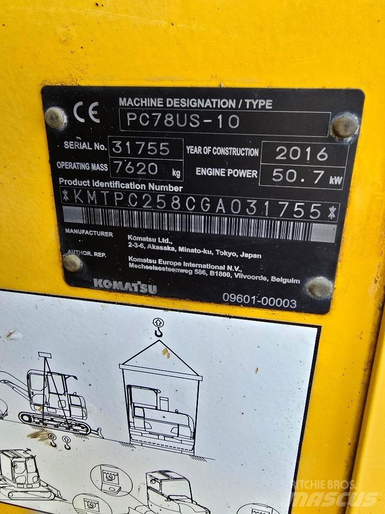 Komatsu Pc 78us-10 حفارات وسط 7 طن - 12 طن