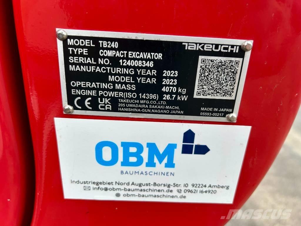 Takeuchi TB 240 حفارات صغيرة أقل من 7 طن (حفارات صغيرة)