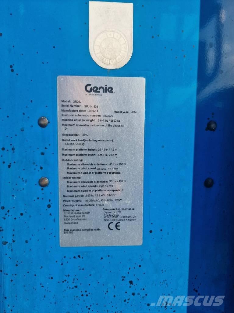 Genie GR 26 J رافعات السارية الرأسية