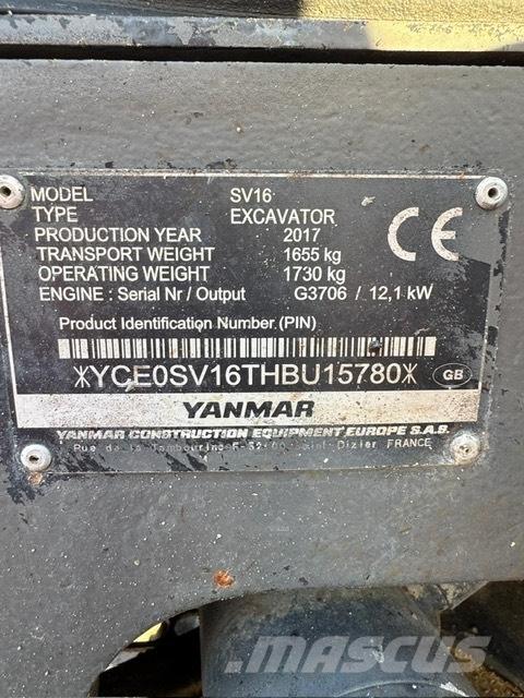Yanmar SV 16 حفارات صغيرة أقل من 7 طن (حفارات صغيرة)