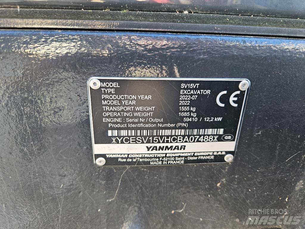 Yanmar SV 15 VT حفارات صغيرة أقل من 7 طن (حفارات صغيرة)