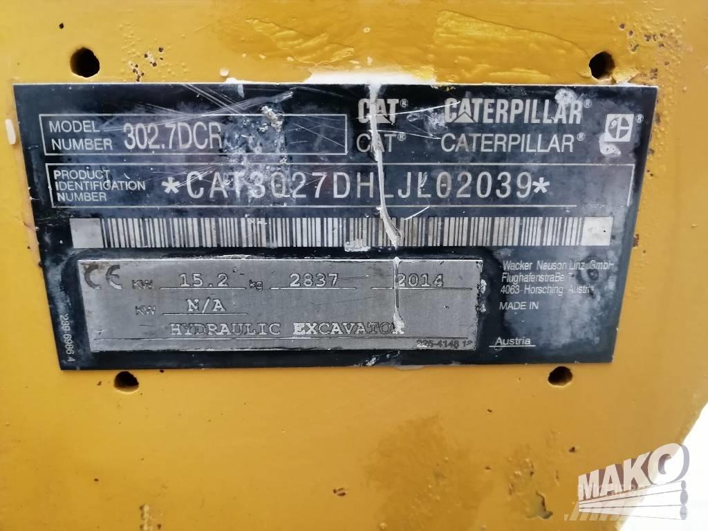 CAT 302.7 D CR حفارات صغيرة أقل من 7 طن (حفارات صغيرة)
