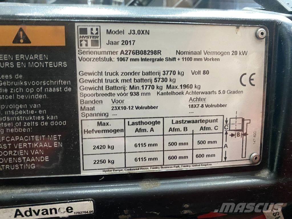 Hyster J3.0XN شاحنات ذات رافعات شوكية تعمل بالكهرباء
