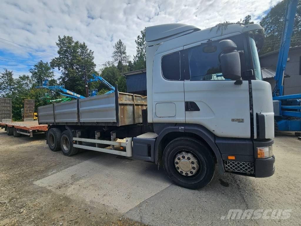 Scania 114 G 380 شاحنات مسطحة/مفصلية الجوانب