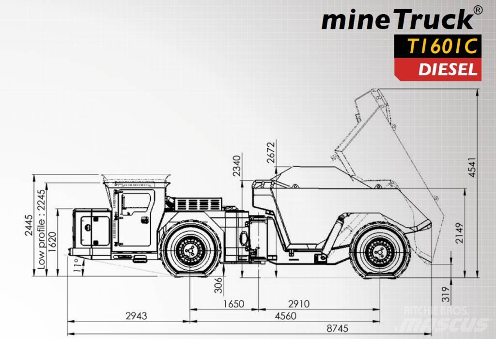  Aramine T1601C ساحبات وشاحنات تعدين للعمل تحت سطح الأرض