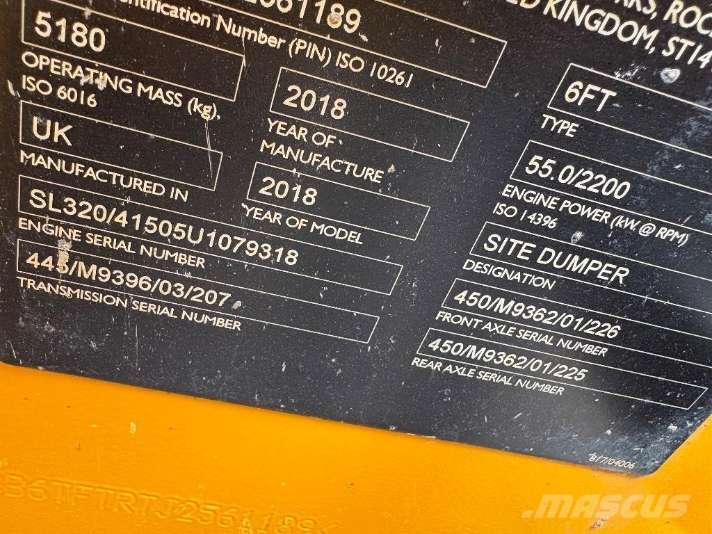 JCB 6T FT عربات نقل قلابة للمواقع