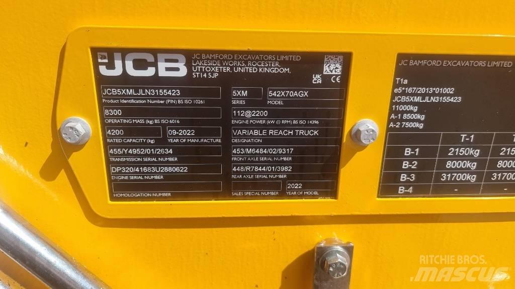JCB 541-70 Agri Xtra معدات مناولة لأغراض الزراعة