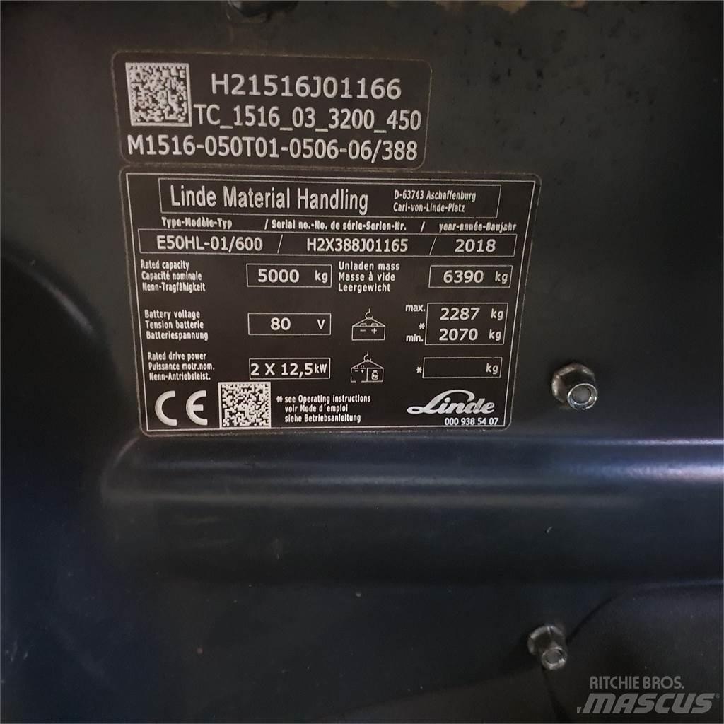 Linde E50/600HL شاحنات ذات رافعات شوكية تعمل بالكهرباء