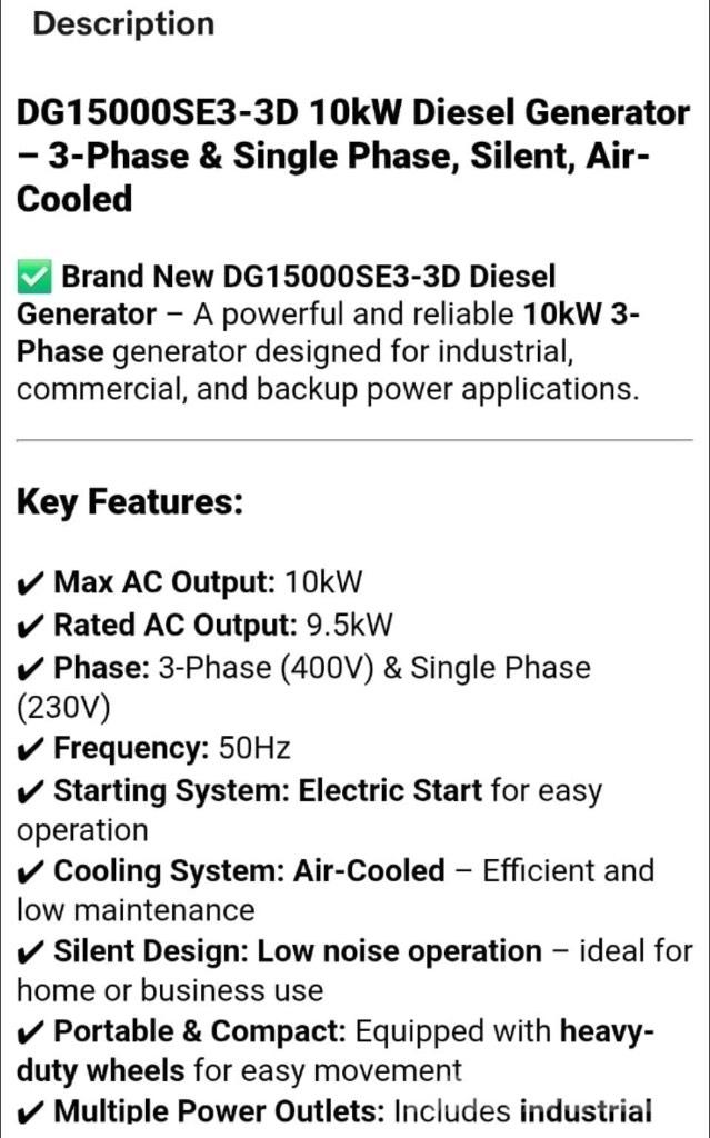  DG 15000SE3-3D مولدات ديزل