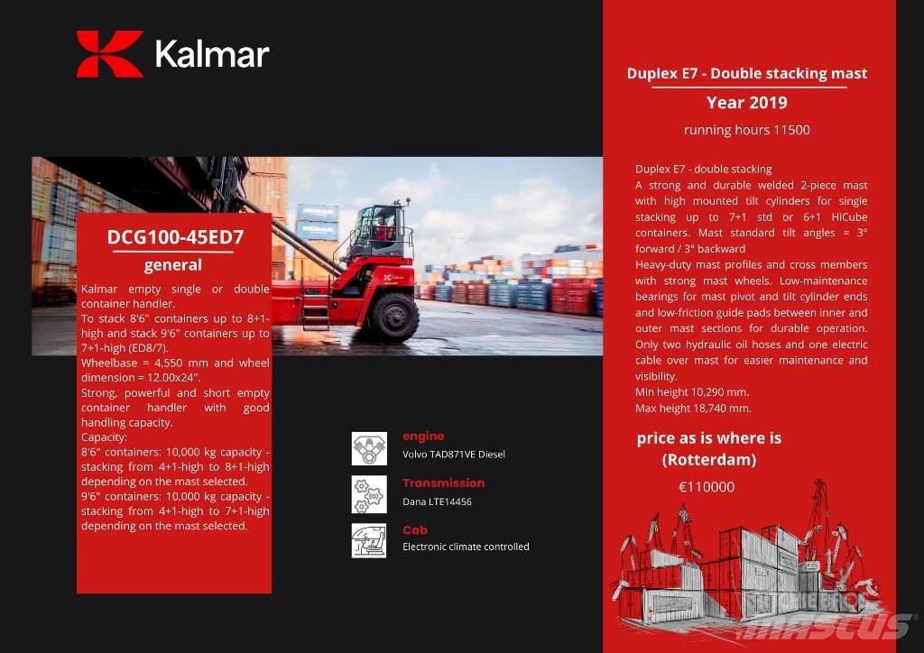 Kalmar DCG 100-45ED7 مناولات حاويات