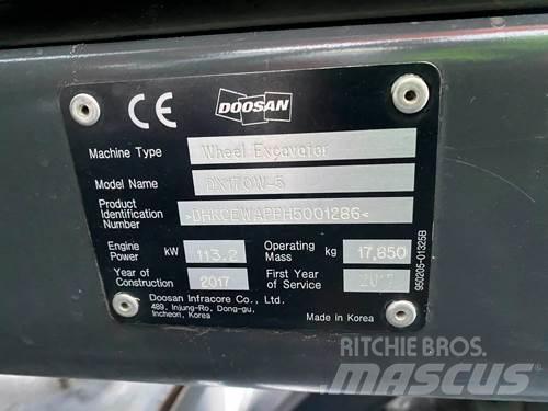 Doosan DX170W-5 حفارات بعجل
