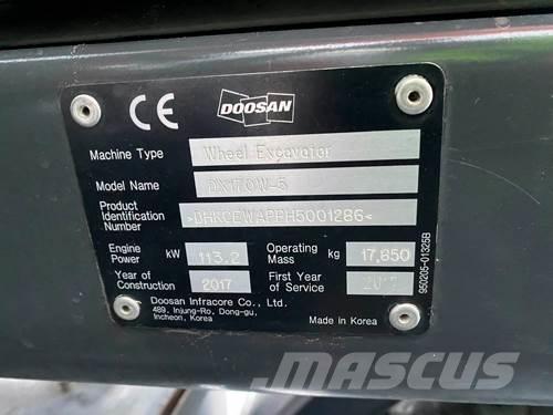 Doosan DX170W-5 حفارات بعجل
